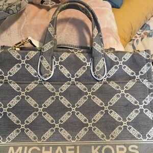 Gently Used Michael Kors Black and White Logo Tote